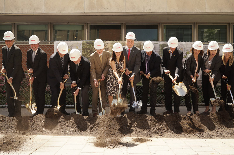 Photo of ceremonial groundbreaking for Korman Center addition